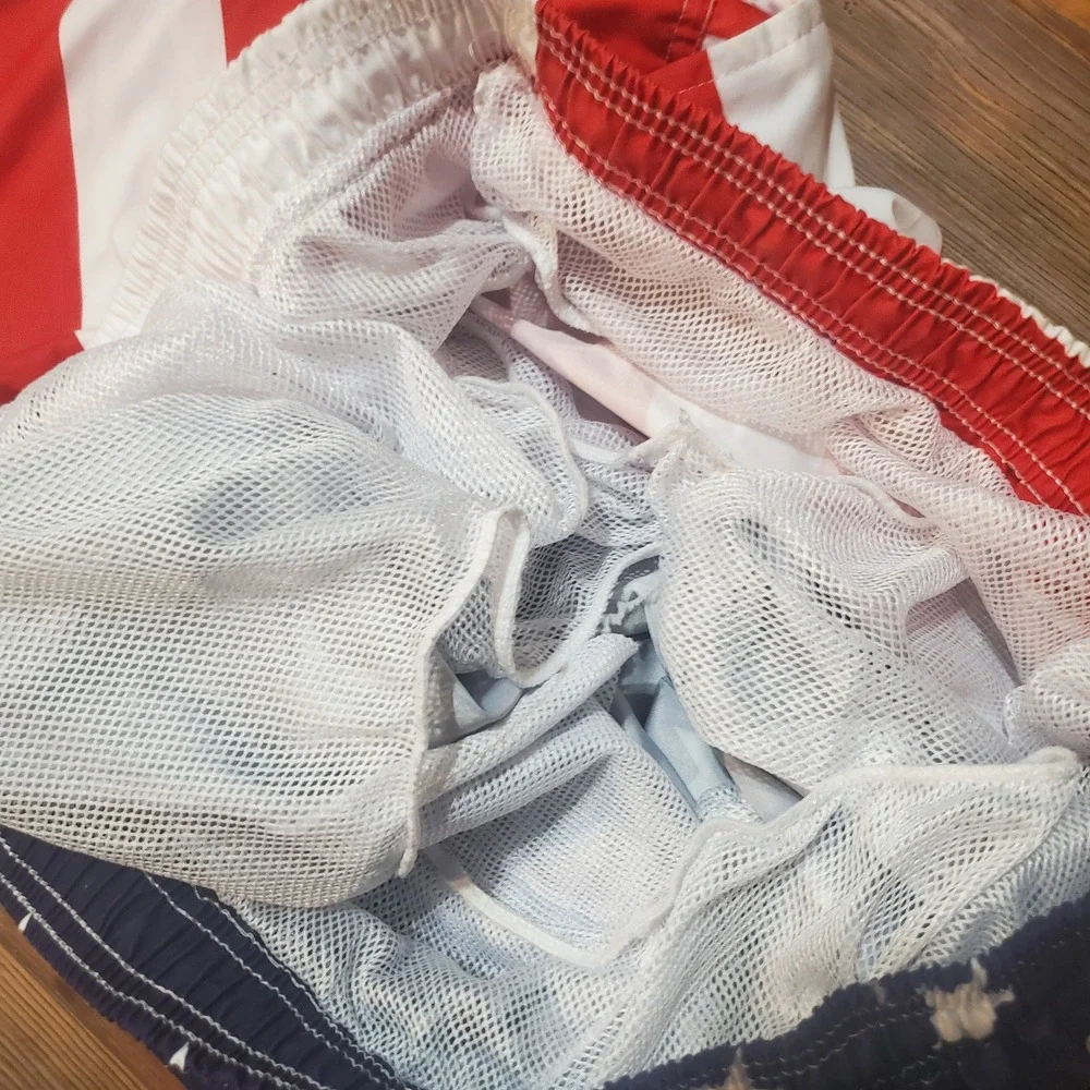 Exist Swim Mens 3XL American Flag Trunks Stars Stripes Patriotic Board Shorts